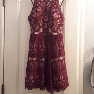 Dear moon formal maroon dress